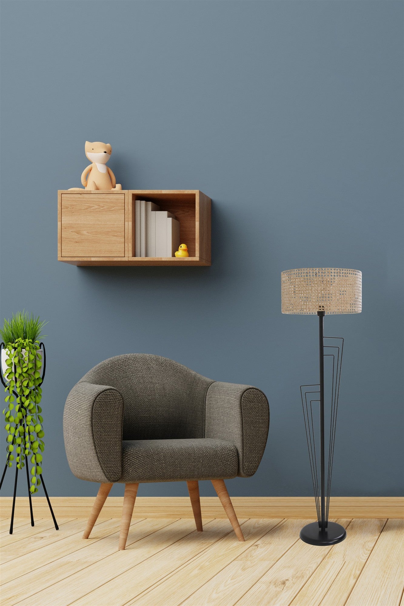 Candeeiro de Pé – 165 cm – Preto – Metal