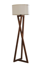 Candeeiro de Pé – 150 cm de Altura – Cor Noz – Madeira com Tecido