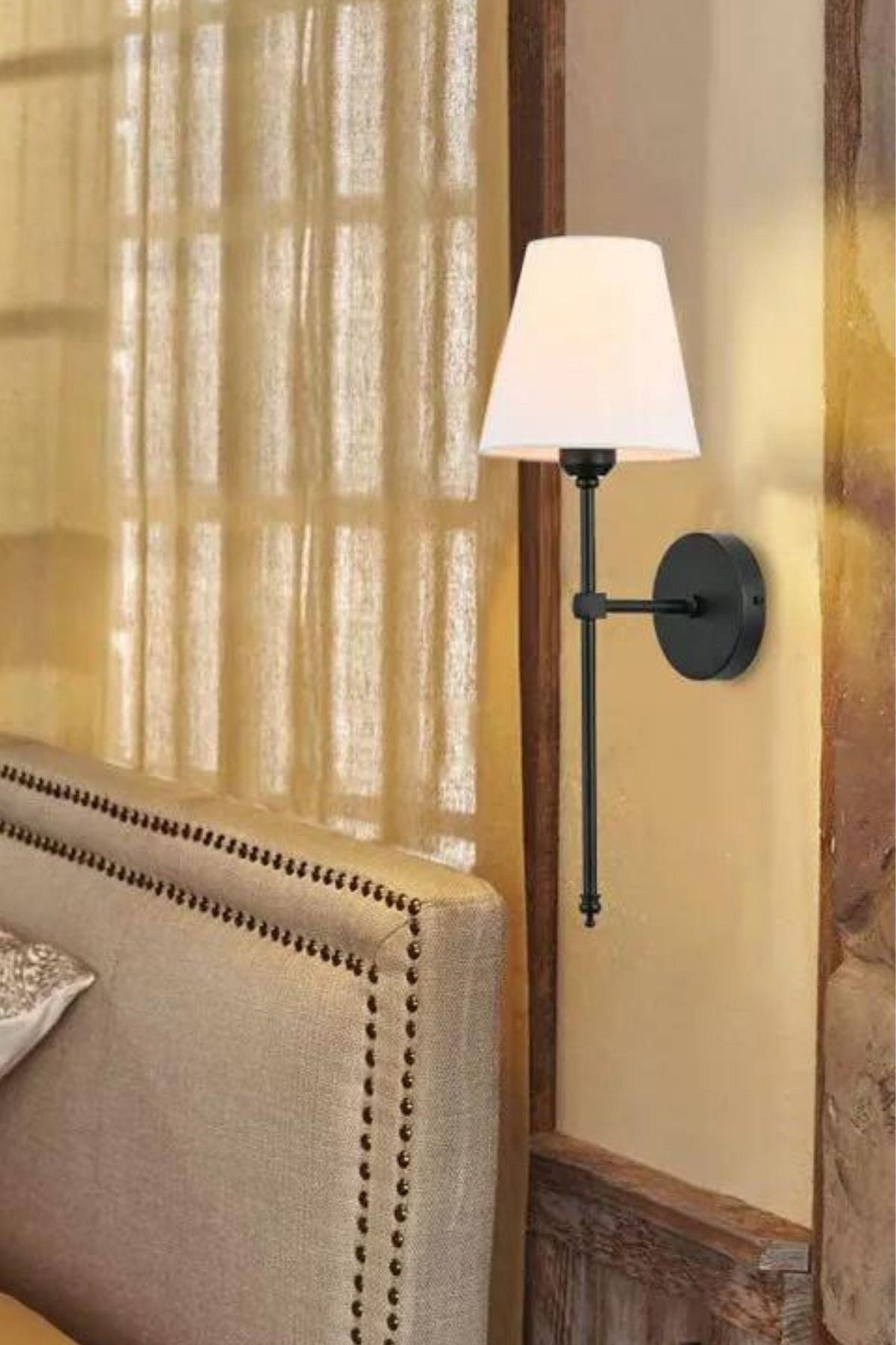 Candeeiro de Parede – 60 cm – Preto e Branco – Metal