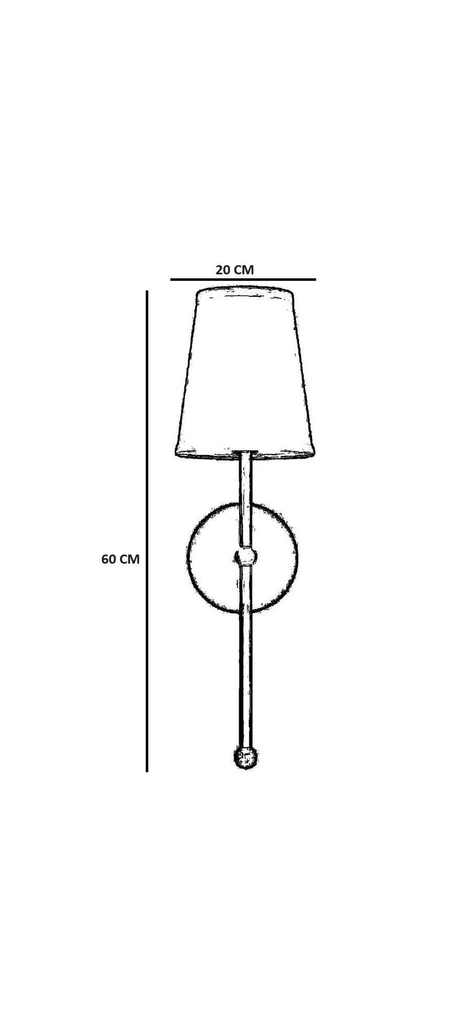 Candeeiro de Parede – 60 cm – Preto e Branco – Metal