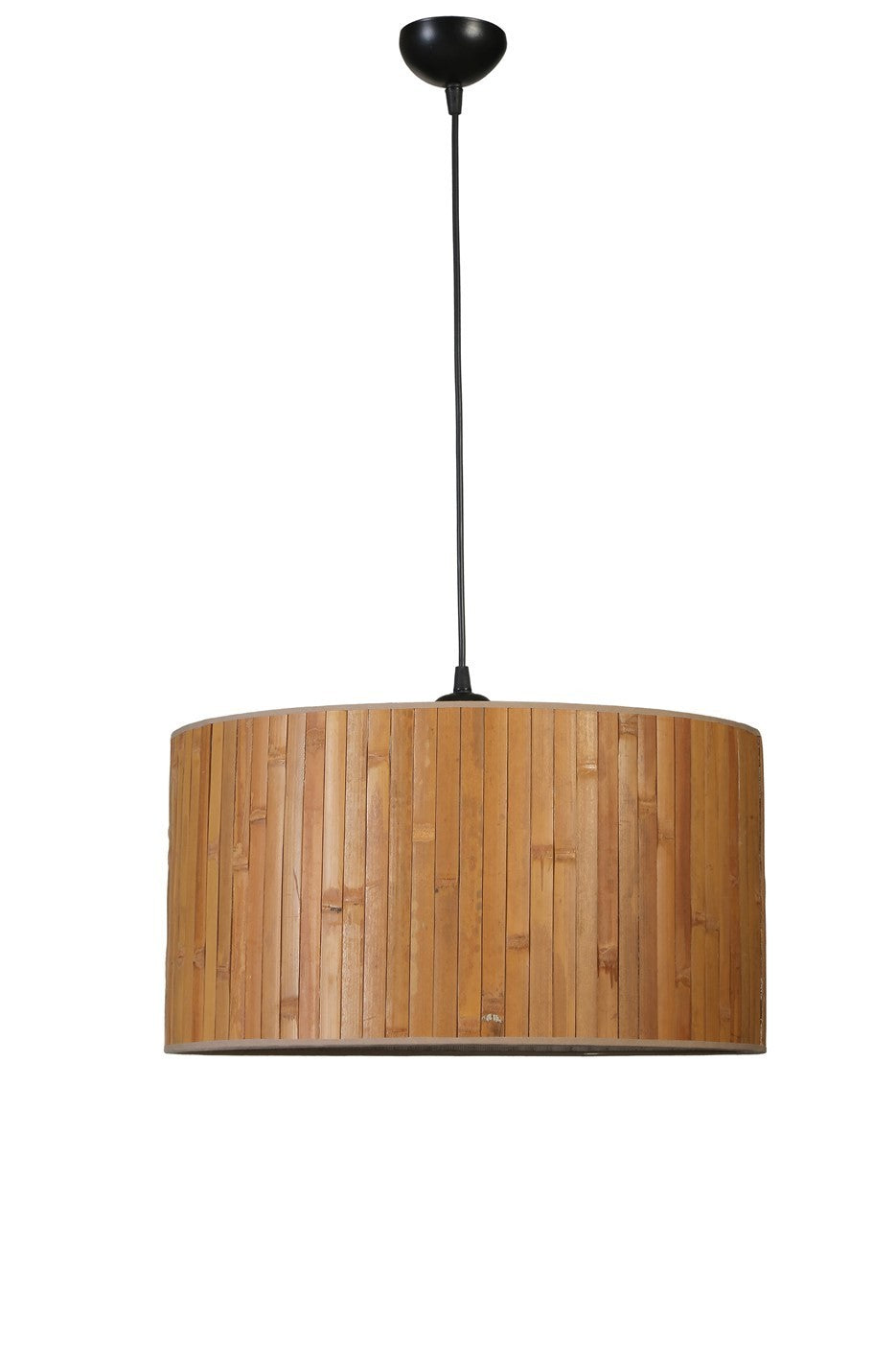 Candeeiro de Teto – 45 cm diâmetro – Nogueira e Preto – Bambu e Metal