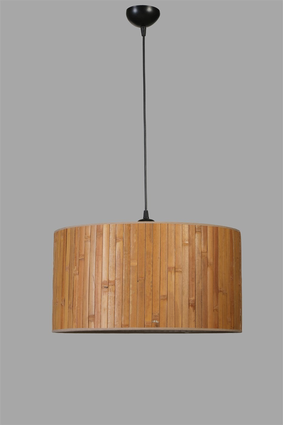 Candeeiro de Teto – 45 cm diâmetro – Nogueira e Preto – Bambu e Metal