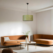 Candeeiro de Teto – 45 cm – Verde e Preto – Bambu e Metal