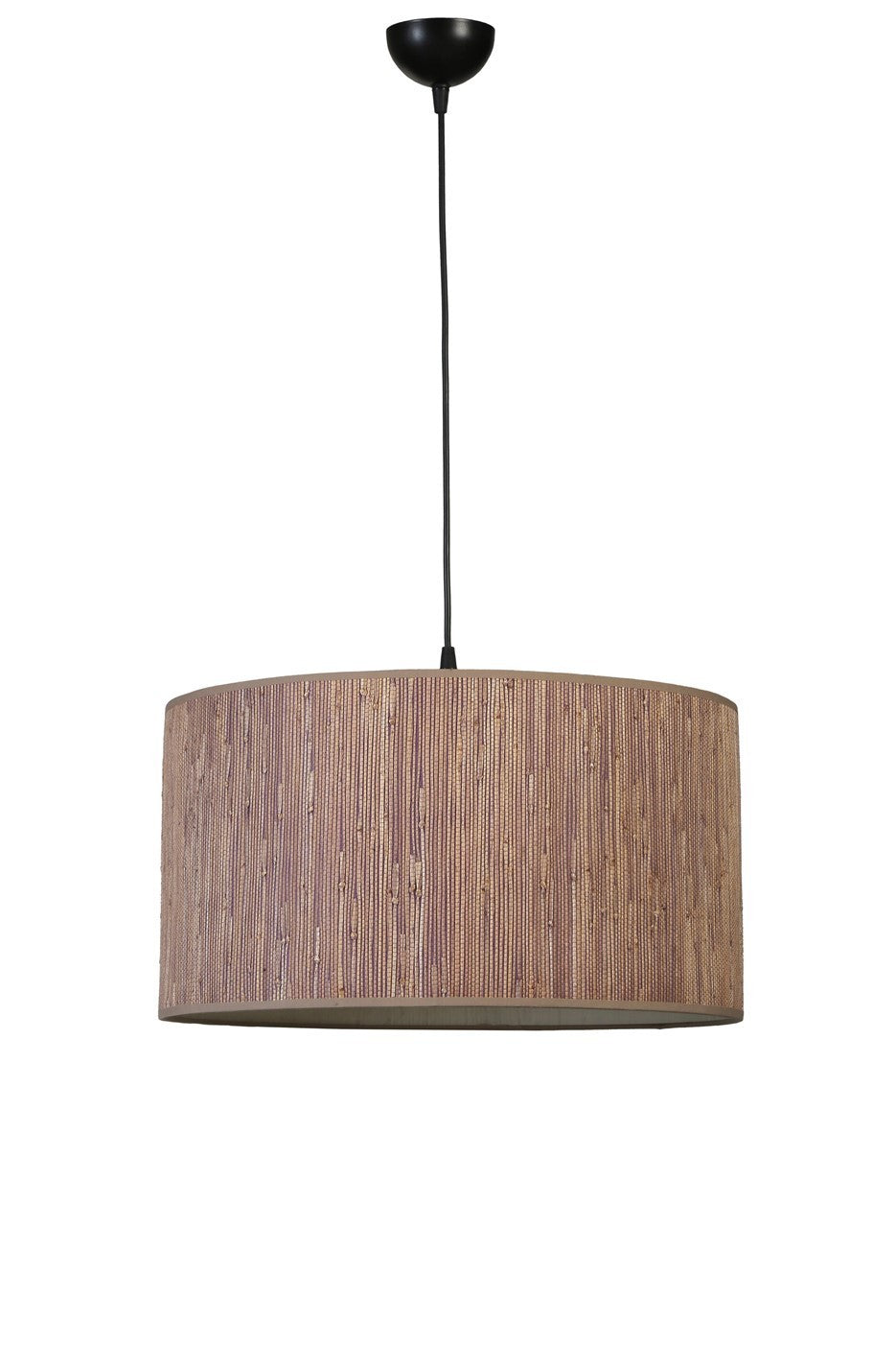 Candeeiro de Teto – 45 cm – Marrom e Preto – Metal e Bambu