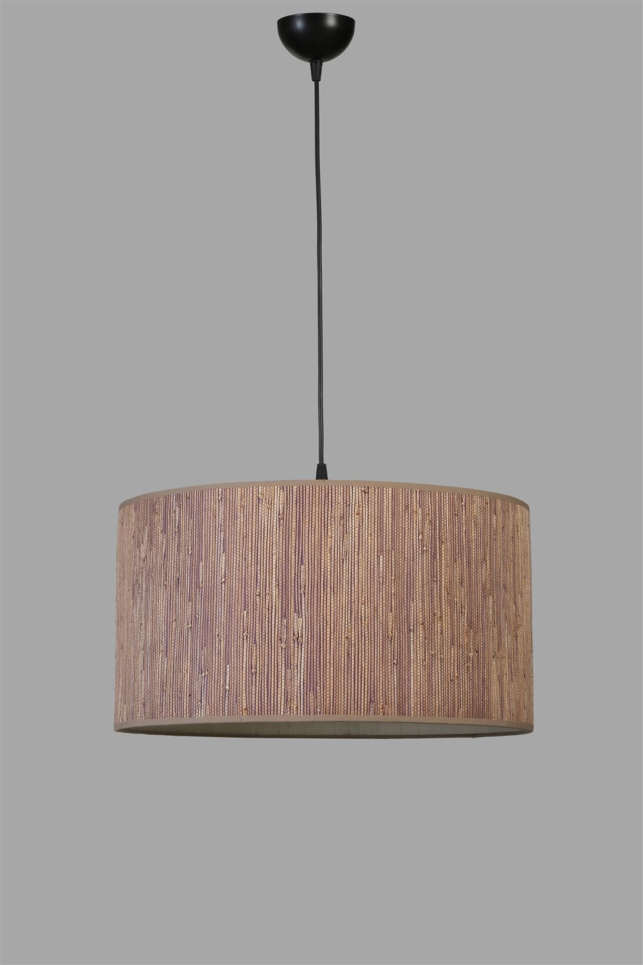 Candeeiro de Teto – 45 cm – Marrom e Preto – Metal e Bambu