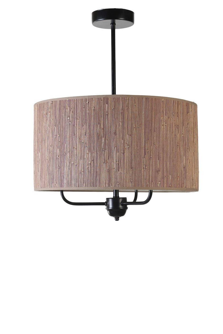 Candeeiro de Teto – 45 cm – Marrom e Preto – Metal e Bambu