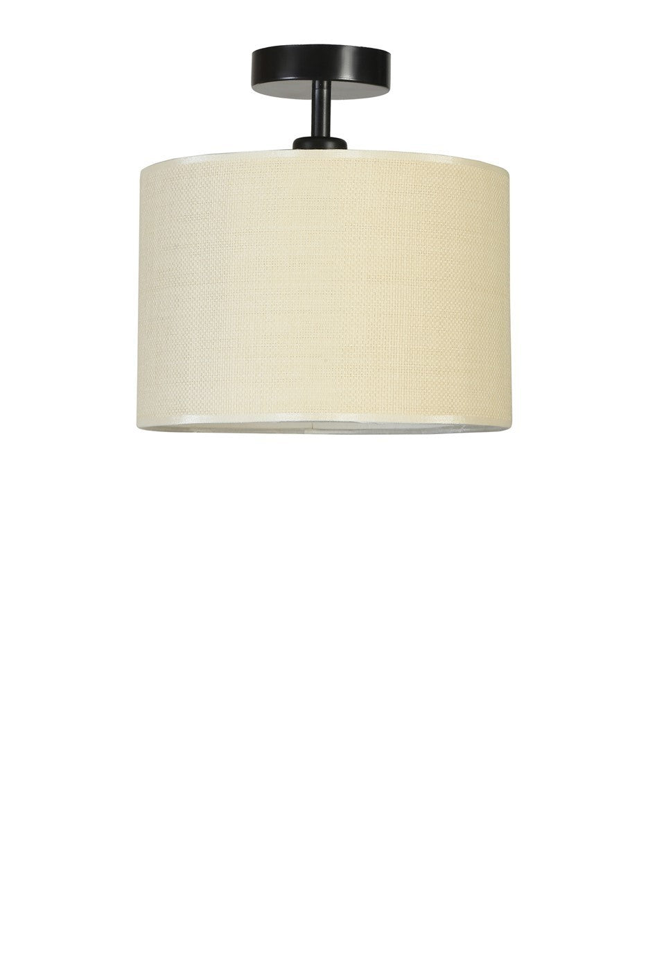 Candeeiro de Teto – 30 cm – Bege e Preto – Metal e Bambu