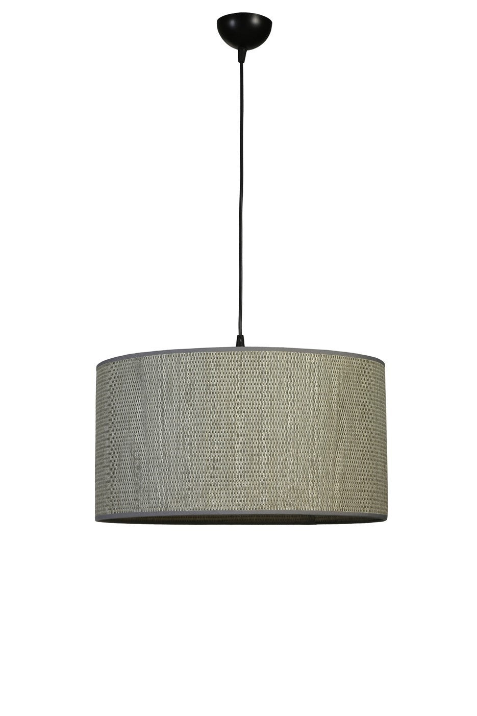 Candeeiro de Teto – 45 cm – Cinza e Preto – Metal e Bambu