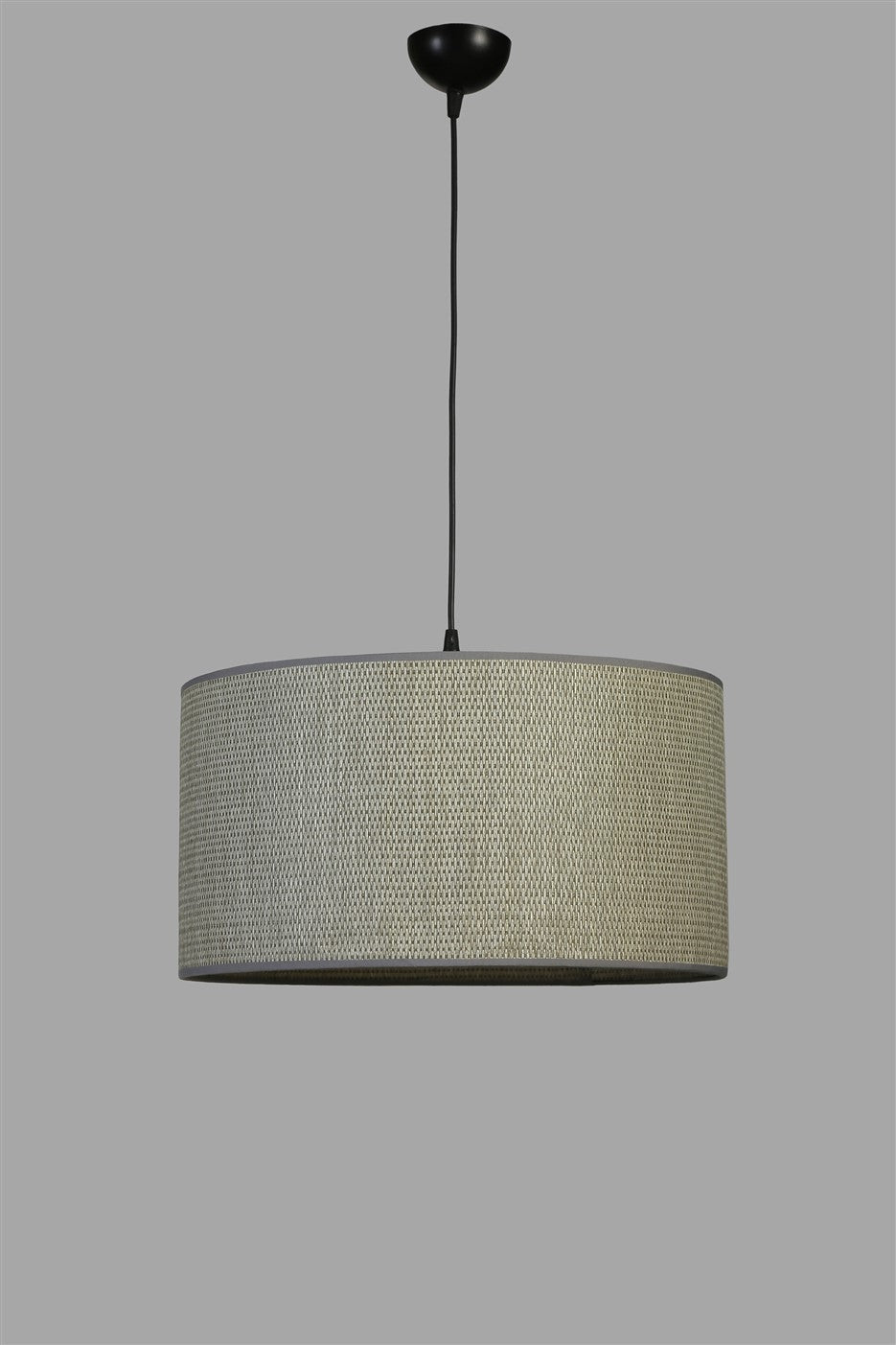 Candeeiro de Teto – 45 cm – Cinza e Preto – Metal e Bambu