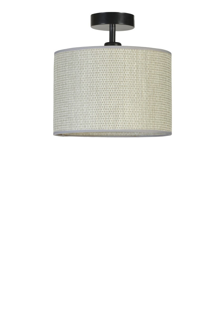 Candeeiro de Teto – 30 cm – Cinza e Preto – Metálico e Bambu