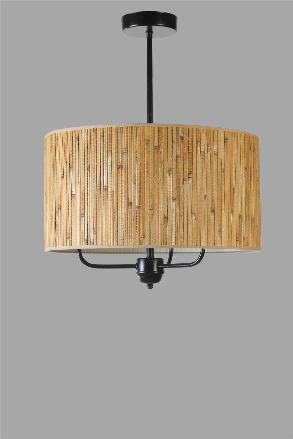 Candeeiro de Teto – 45 cm – Preto – Bambu e metal