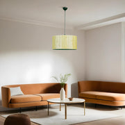 Candeeiro de Teto – 45 cm – Carvalho e Preto – Metal e Bambu