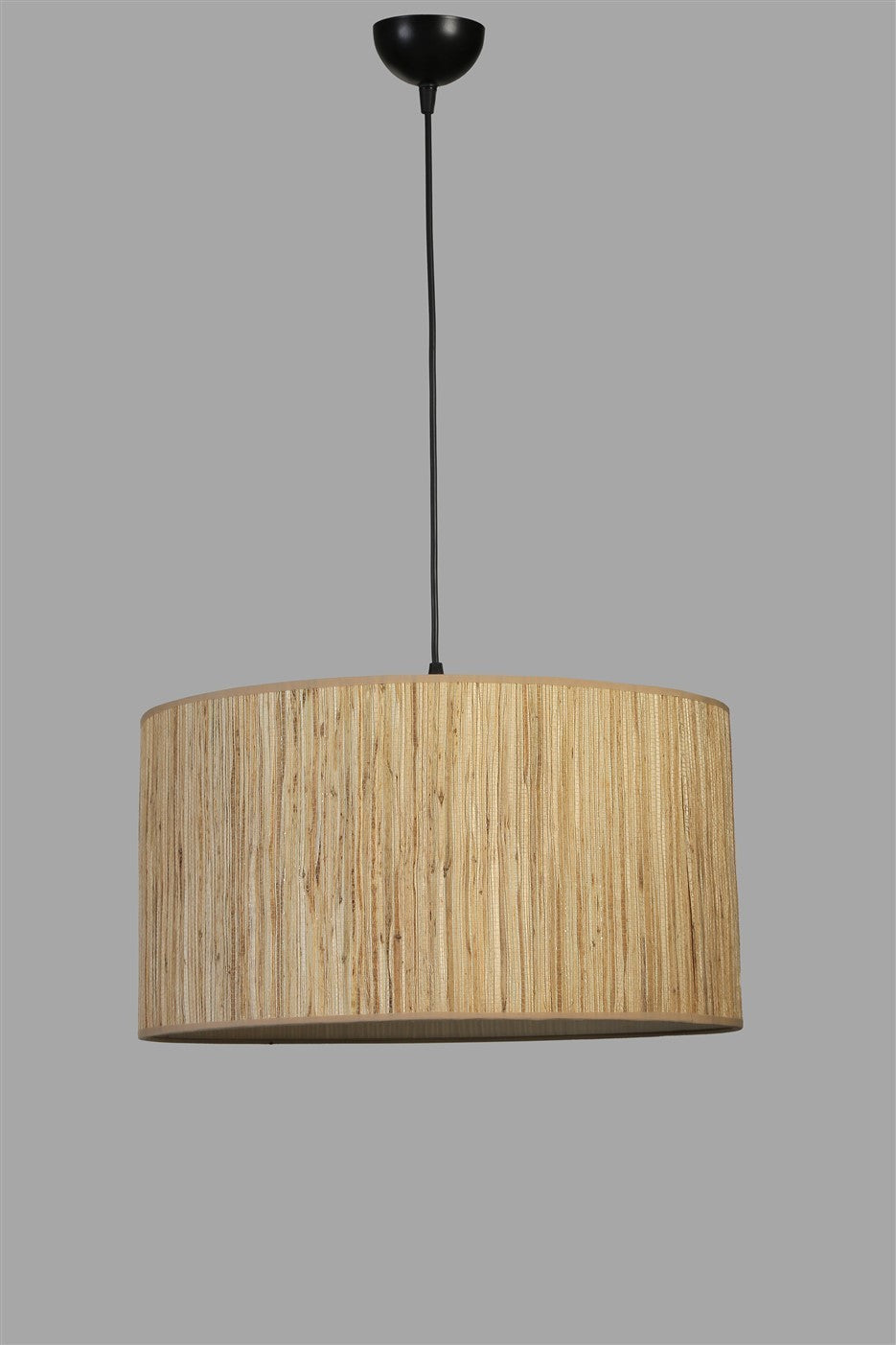 Candeeiro de Teto – 45 cm – Carvalho e Preto – Metal