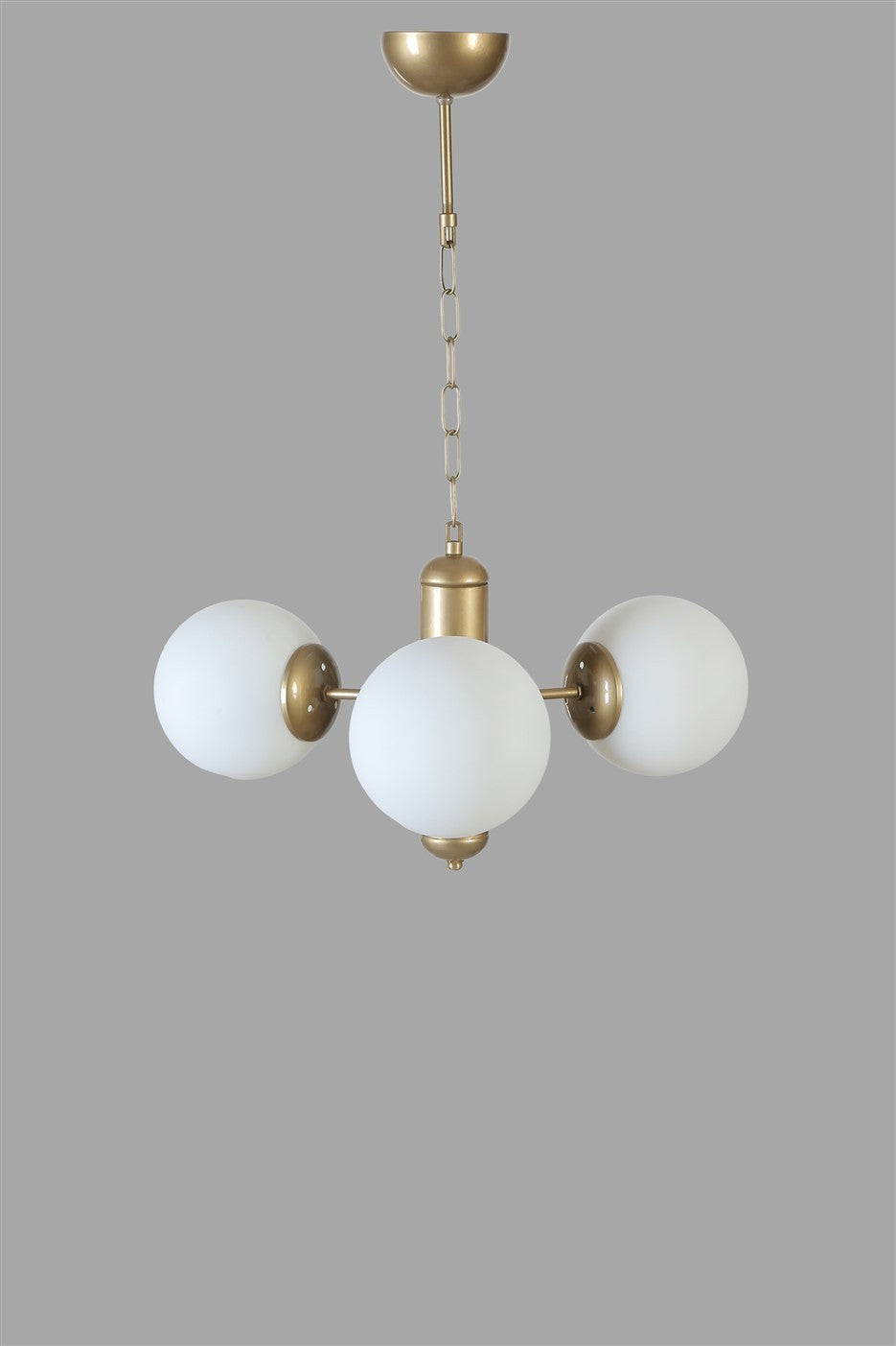 Candeeiro de Teto – 40 cm diâmetro – Branco e Dourado – Metal e Vidro