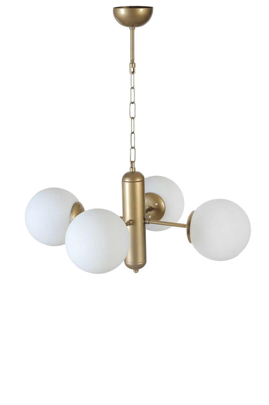 Candeeiro de Teto – 45 cm diâmetro – Branco e Dourado – Metálico