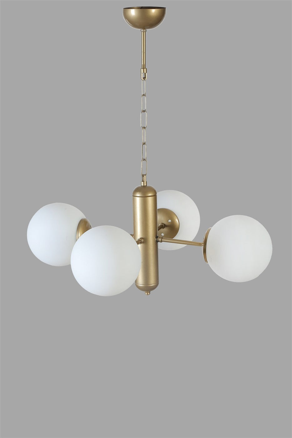 Candeeiro de Teto – 45 cm diâmetro – Branco e Dourado – Metálico