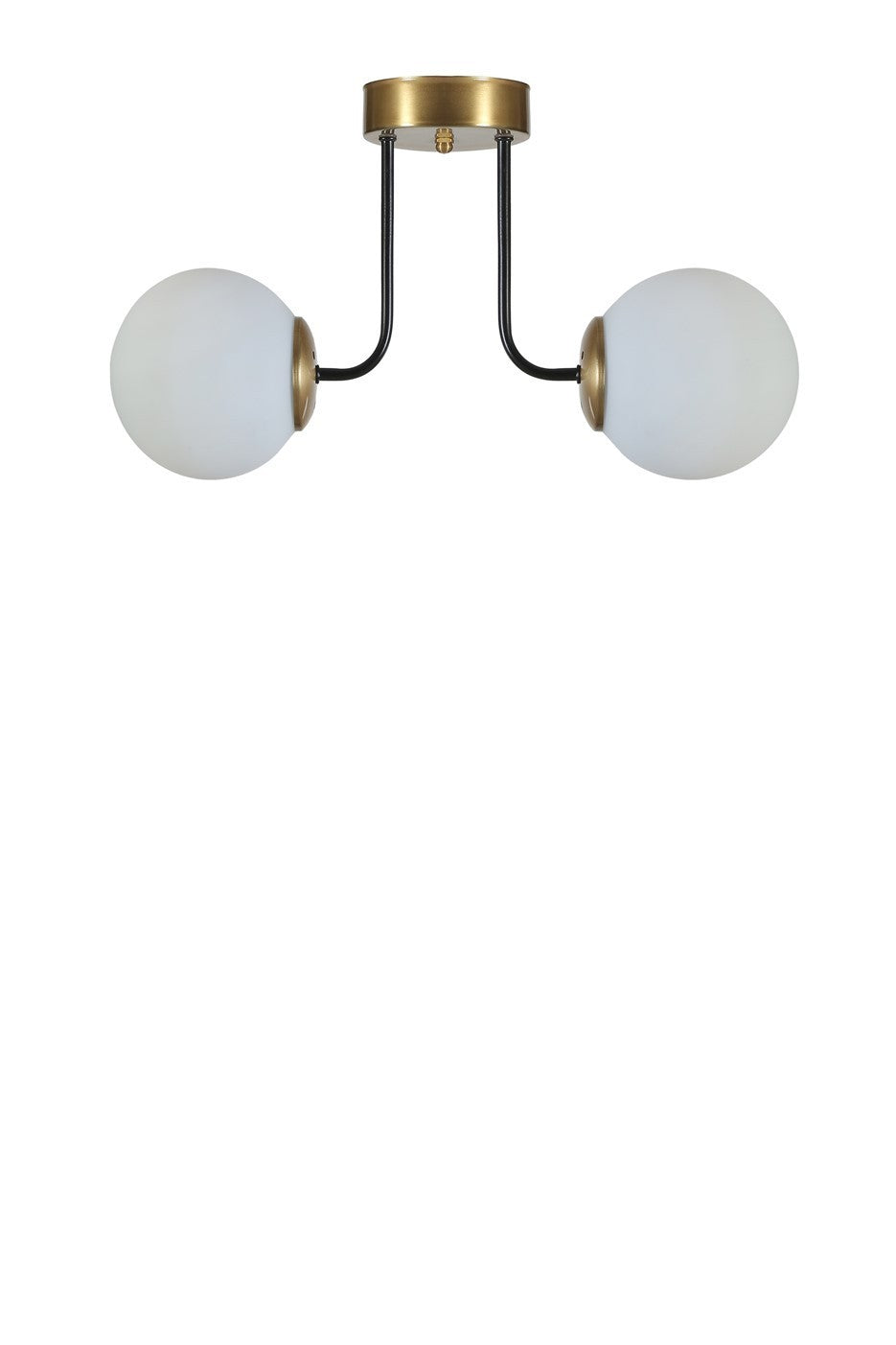 Candeeiro de Teto – 40 cm – Branco e Dourado – Metal e Vidro