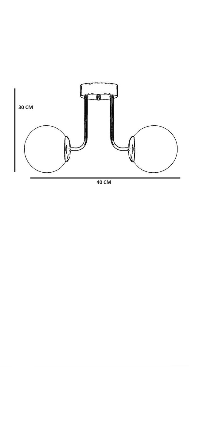 Candeeiro de Teto – 40 cm – Âmbar e Ouro – Metal