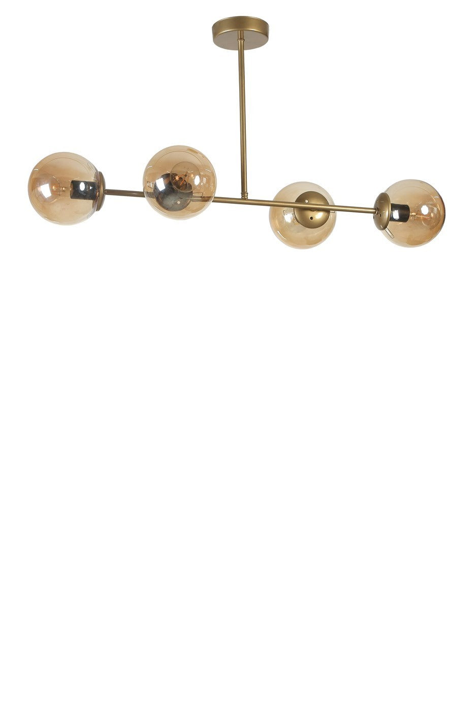Candeeiro de Teto – 90 cm – Âmbar, Dourado, Preto – Metal