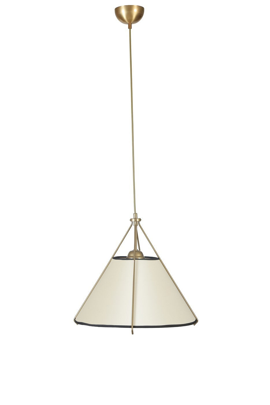 Candeeiro de Teto – 40 cm – Creme e Dourado – Metal e Tecido