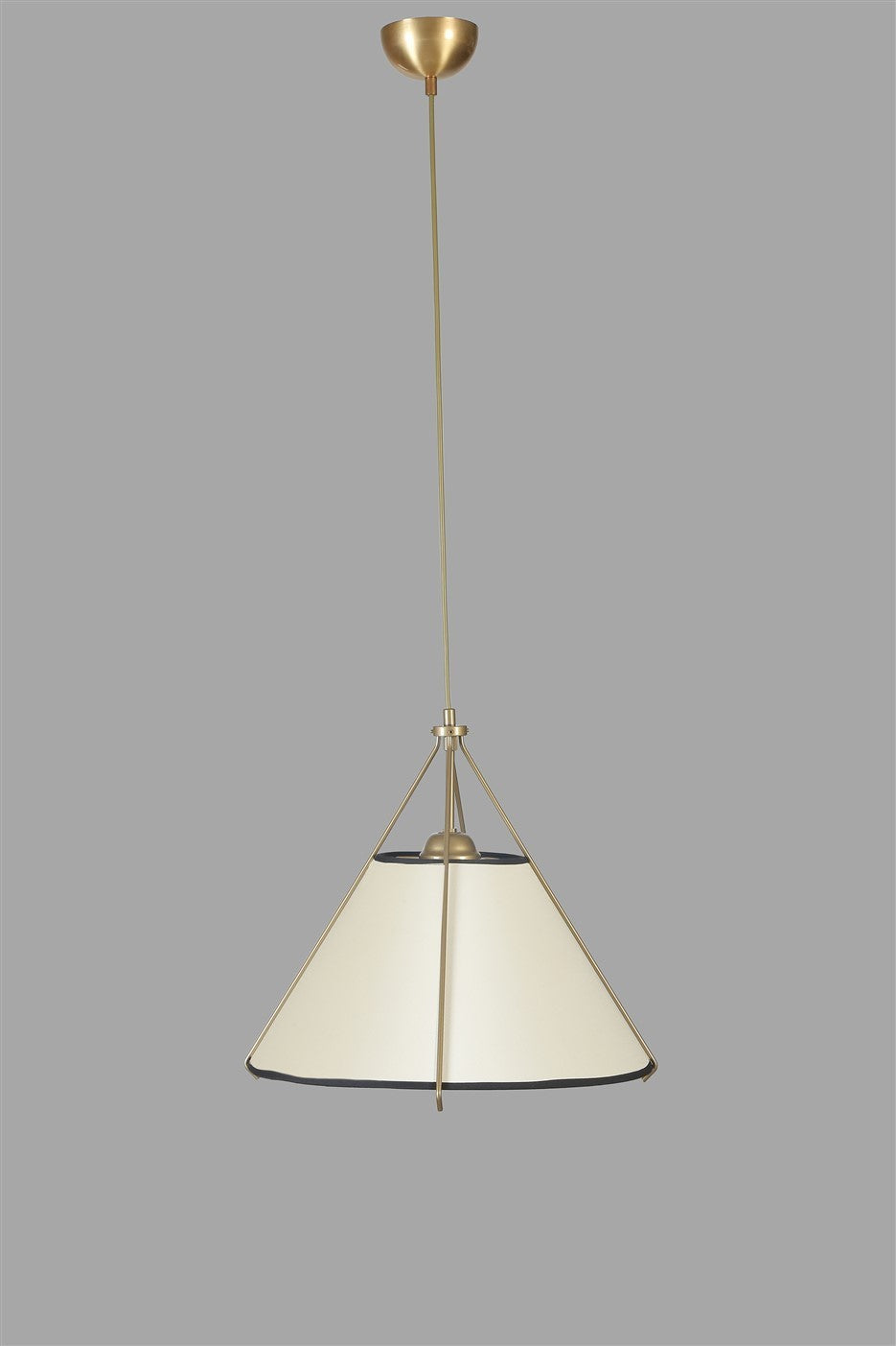 Candeeiro de Teto – 40 cm – Creme e Dourado – Metal e Tecido