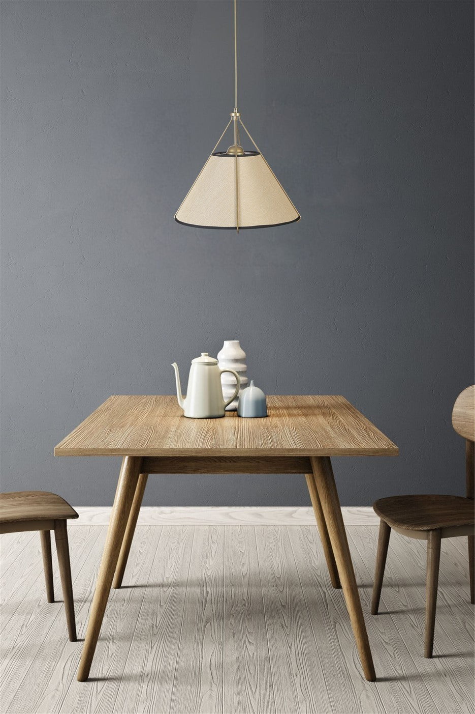 Candeeiro de Teto – 40 cm – Bege, Dourado – Metal