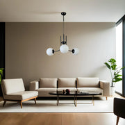 Candeeiro de Teto – 65 cm – Preto e Branco – Metal