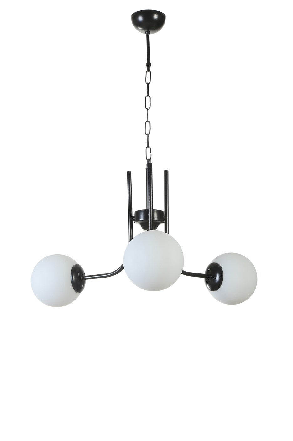 Candeeiro de Teto – 65 cm – Preto e Branco – Metal