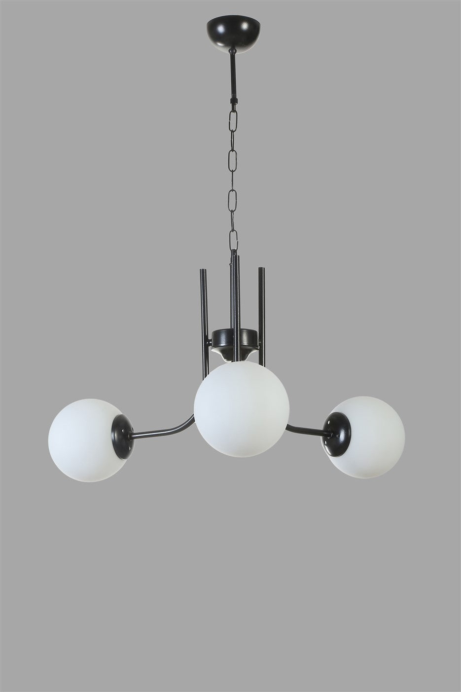 Candeeiro de Teto – 65 cm – Preto e Branco – Metal