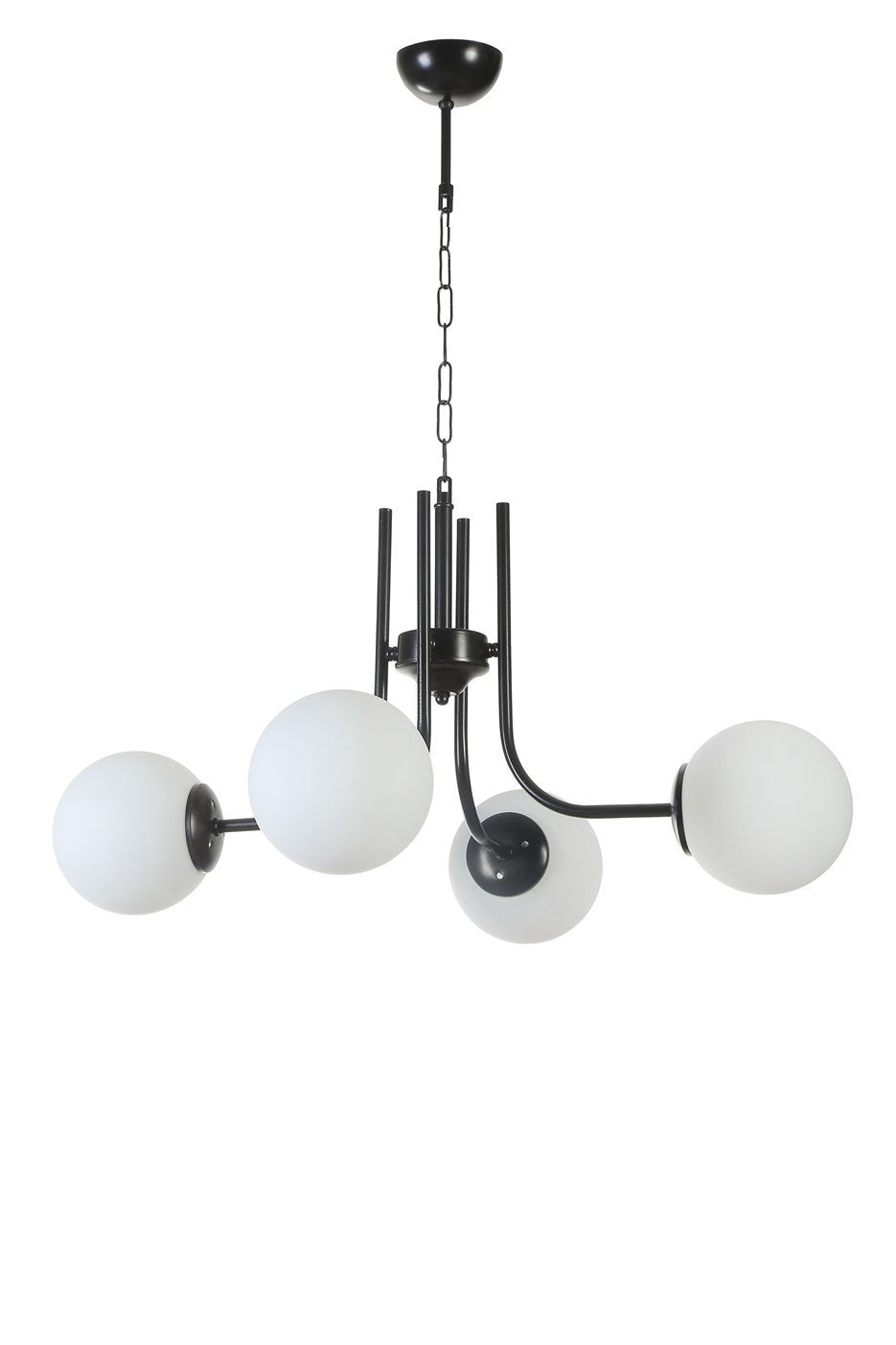 Candeeiro de Teto – 65 cm – Preto e Branco – Corpo Metálico