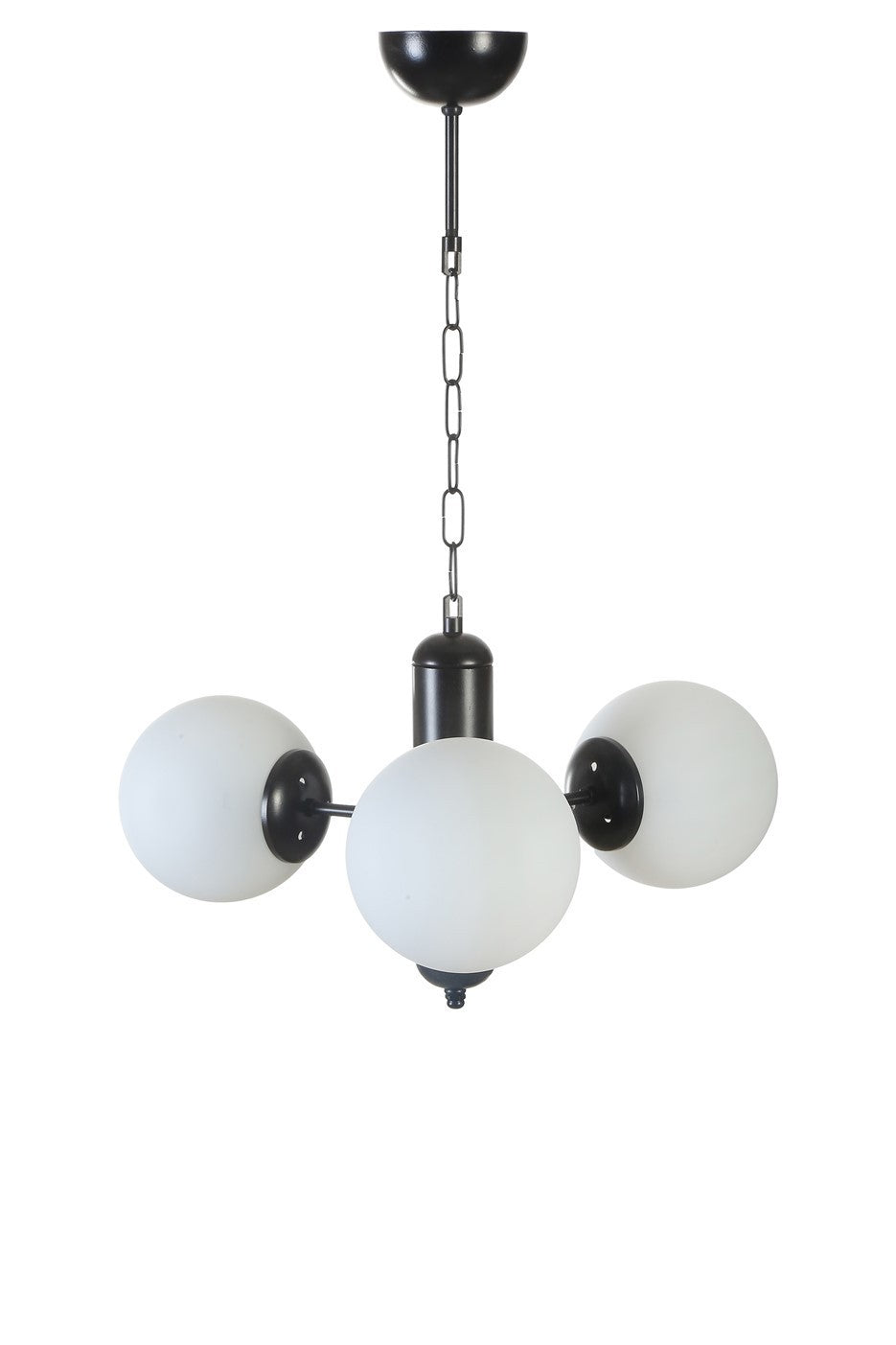 Candeeiro de Teto – 40 cm – Preto e Branco – Metal e Vidro