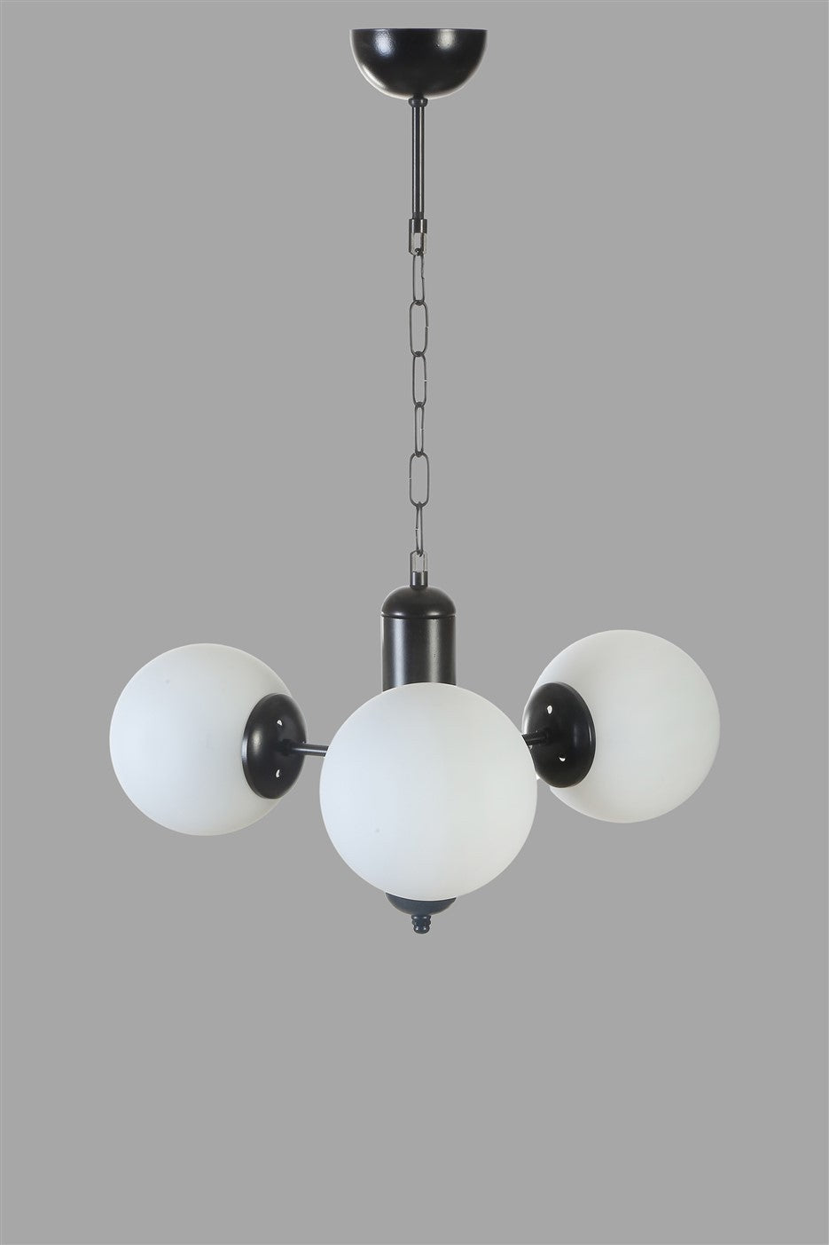 Candeeiro de Teto – 40 cm – Preto e Branco – Metal e Vidro