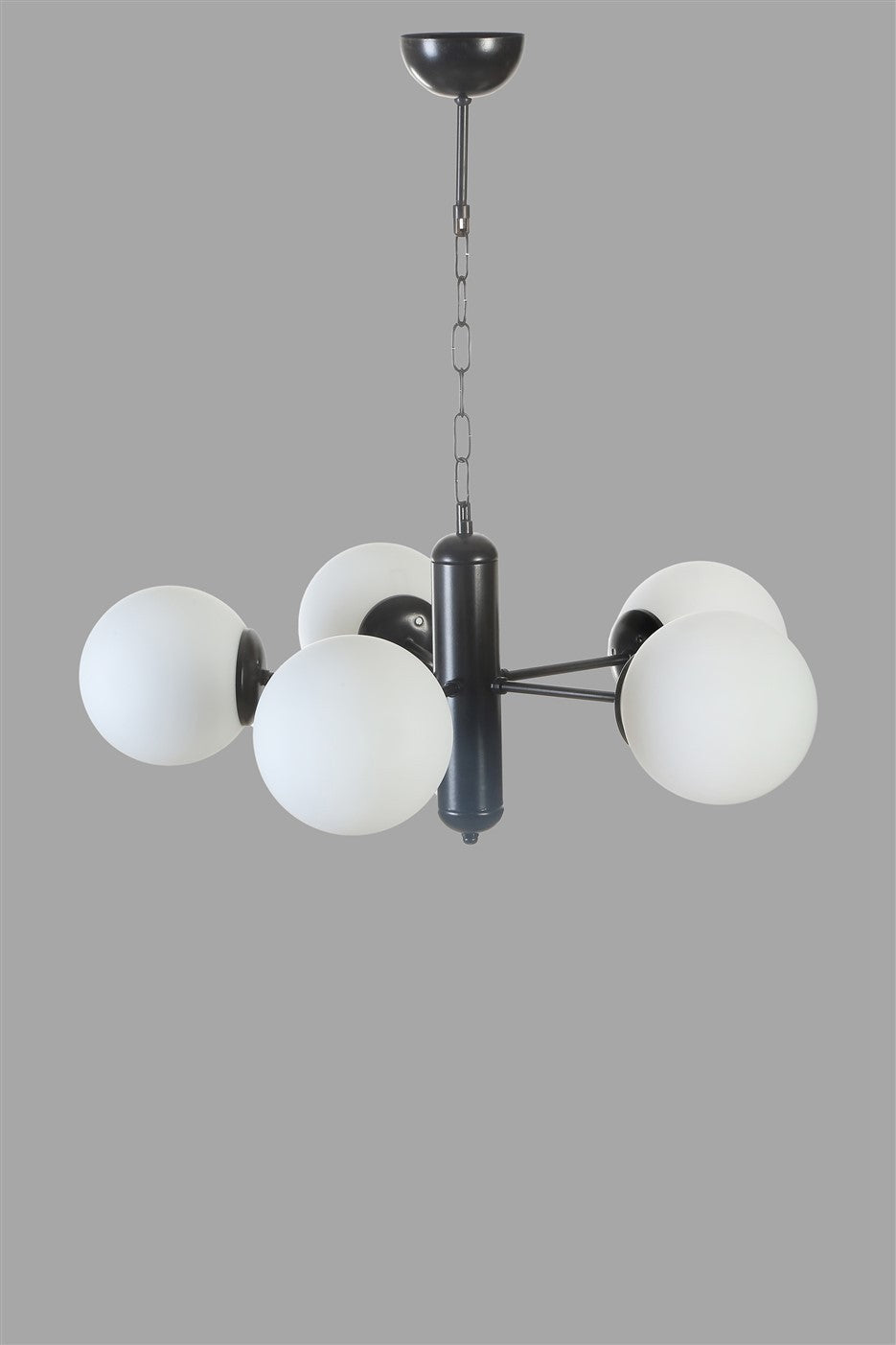 Candeeiro de Teto – 45 cm – Preto e Branco – Metal e Vidro