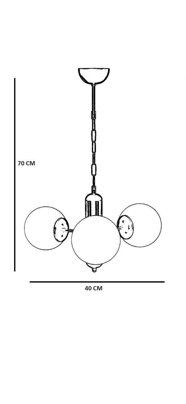 Candeeiro de Teto – 40 cm – Preto e Fumê – Metal e Vidro