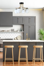 Candeeiro de Teto – 50 cm – Preto e Branco – Metálico