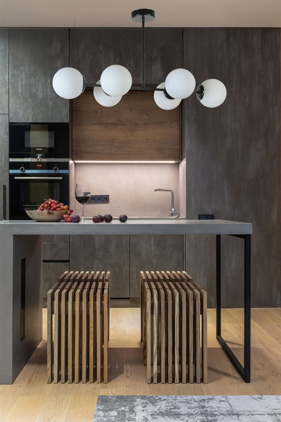 Candeeiro de Teto – 90 cm – Preto e Branco – Metálico