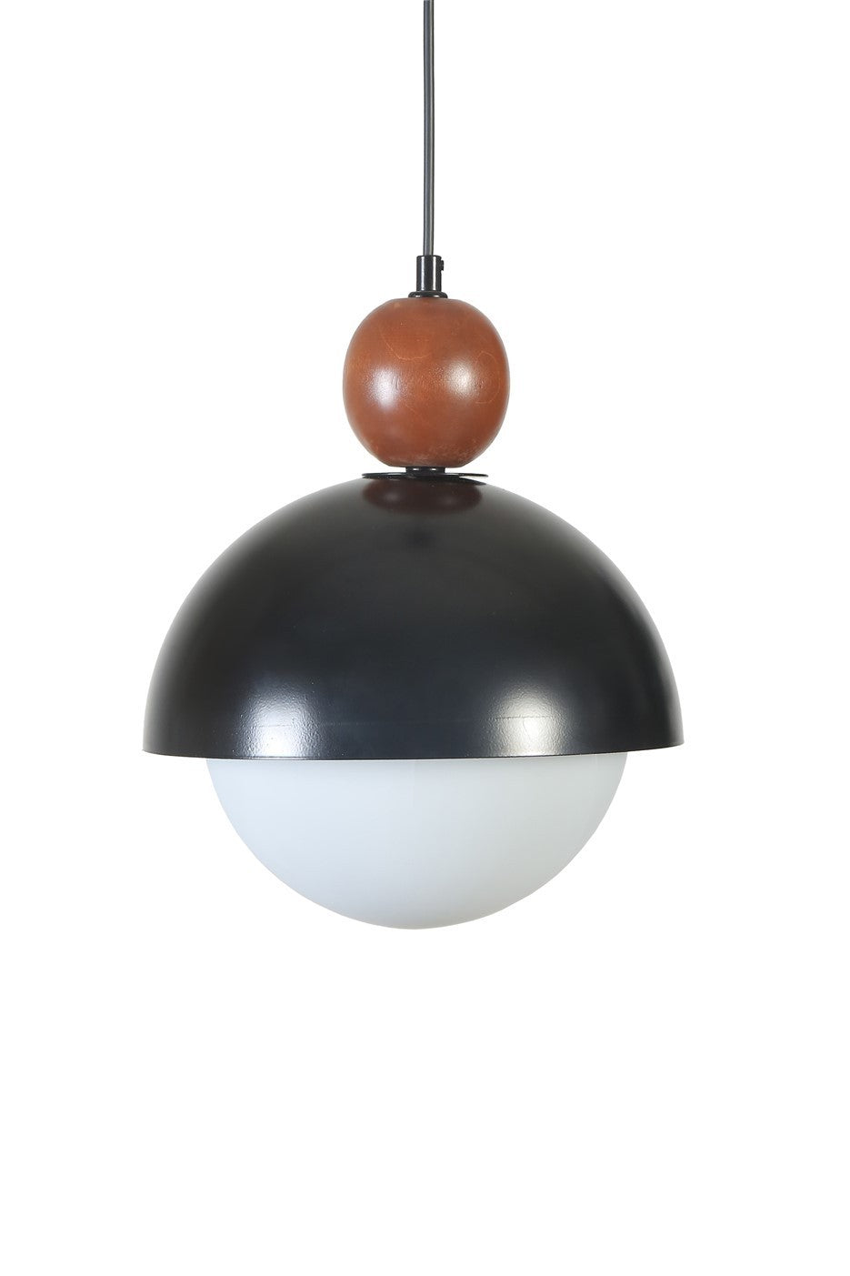 Candeeiro de Teto – 25 cm diâmetro x 70 cm altura – Preto e Branco – Metal