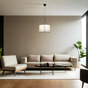 Candeeiro de Teto – 40 cm – Preto e Creme – Metálico