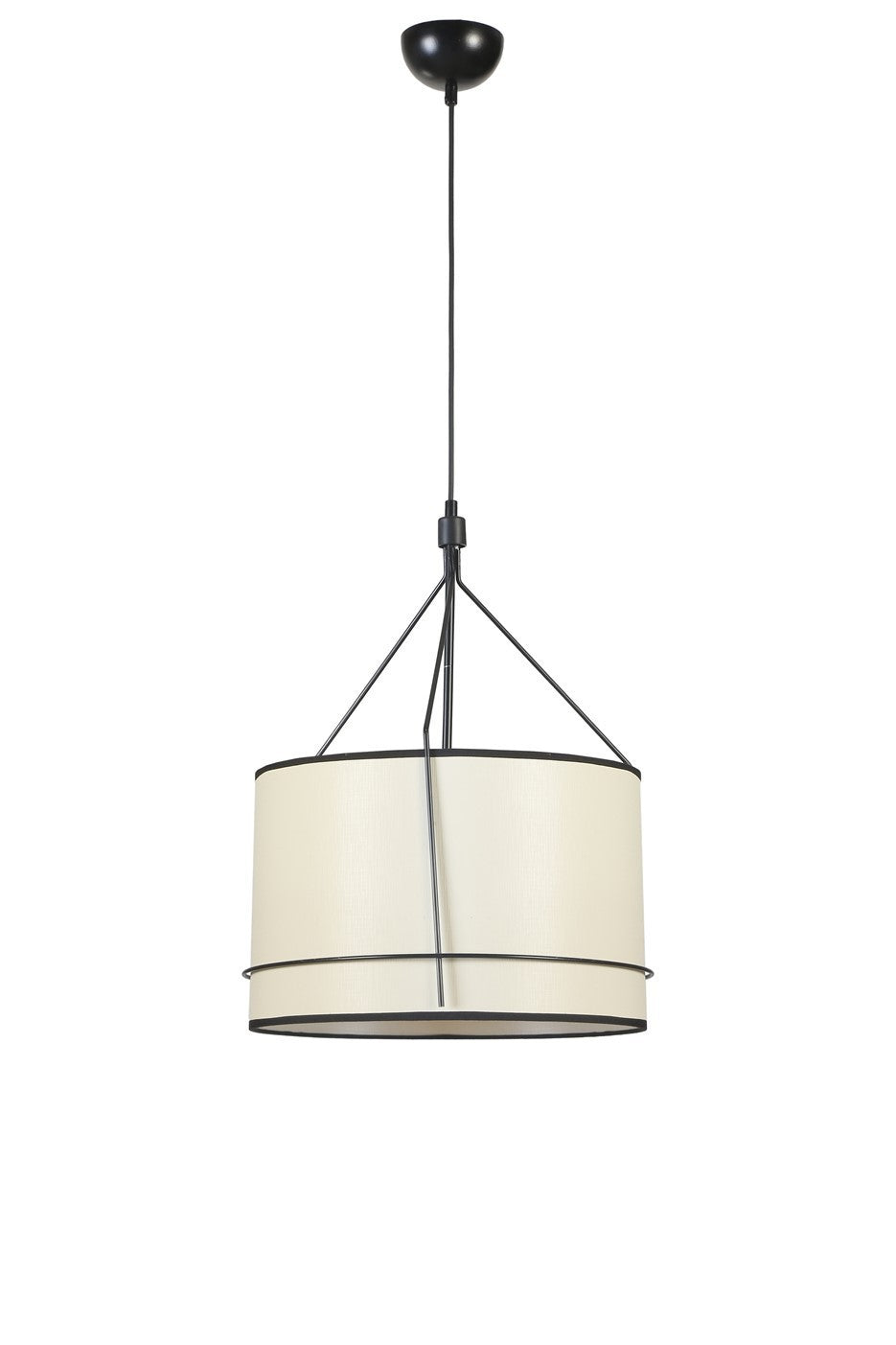 Candeeiro de Teto – 40 cm – Preto e Creme – Metálico