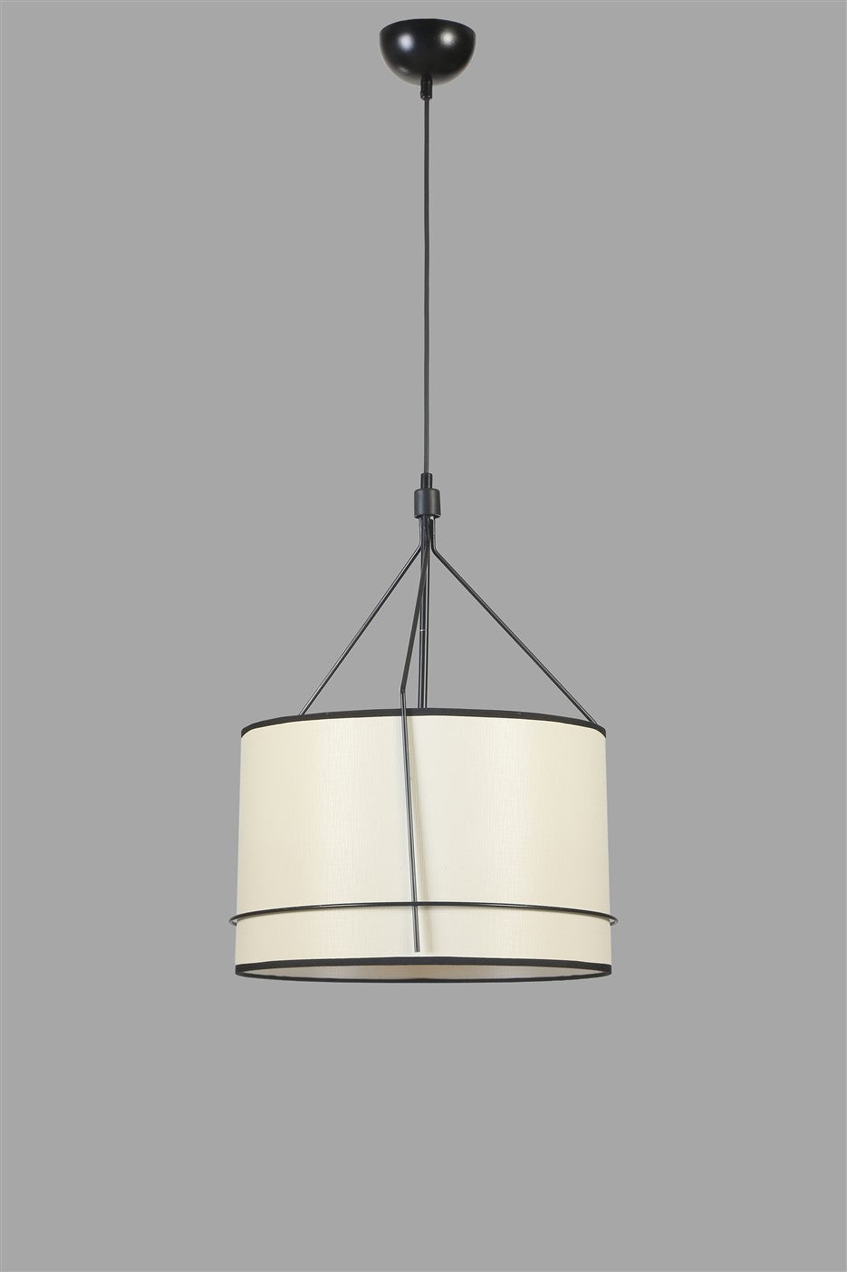 Candeeiro de Teto – 40 cm – Preto e Creme – Metálico