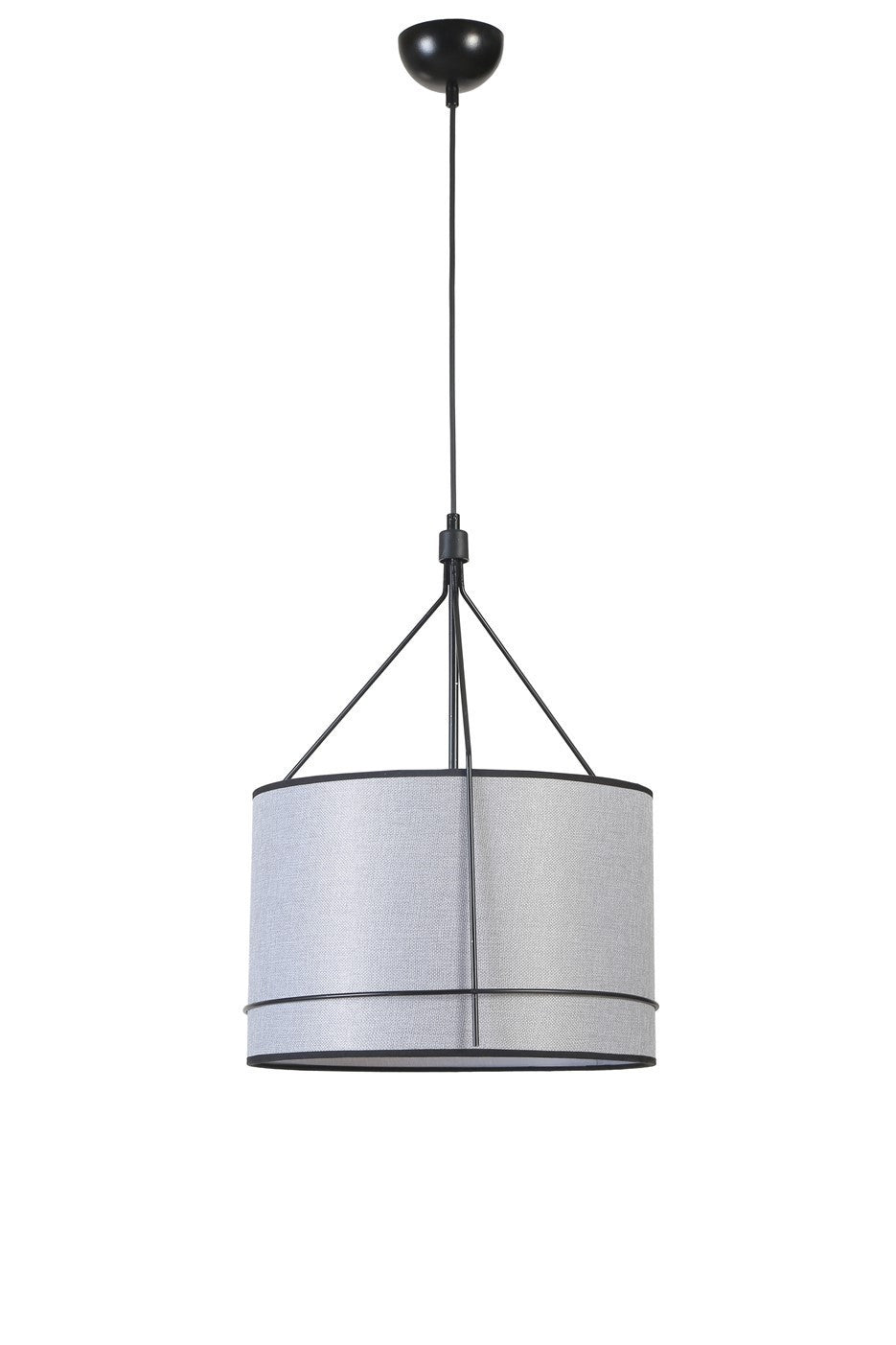 Candeeiro de Teto – 40 cm – Preto e Cinza – Corpo Metálico