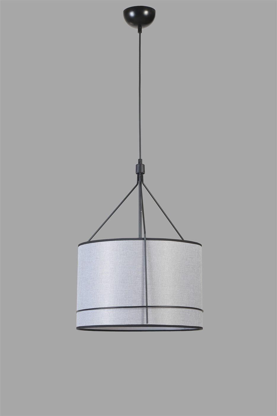 Candeeiro de Teto – 40 cm – Preto e Cinza – Corpo Metálico