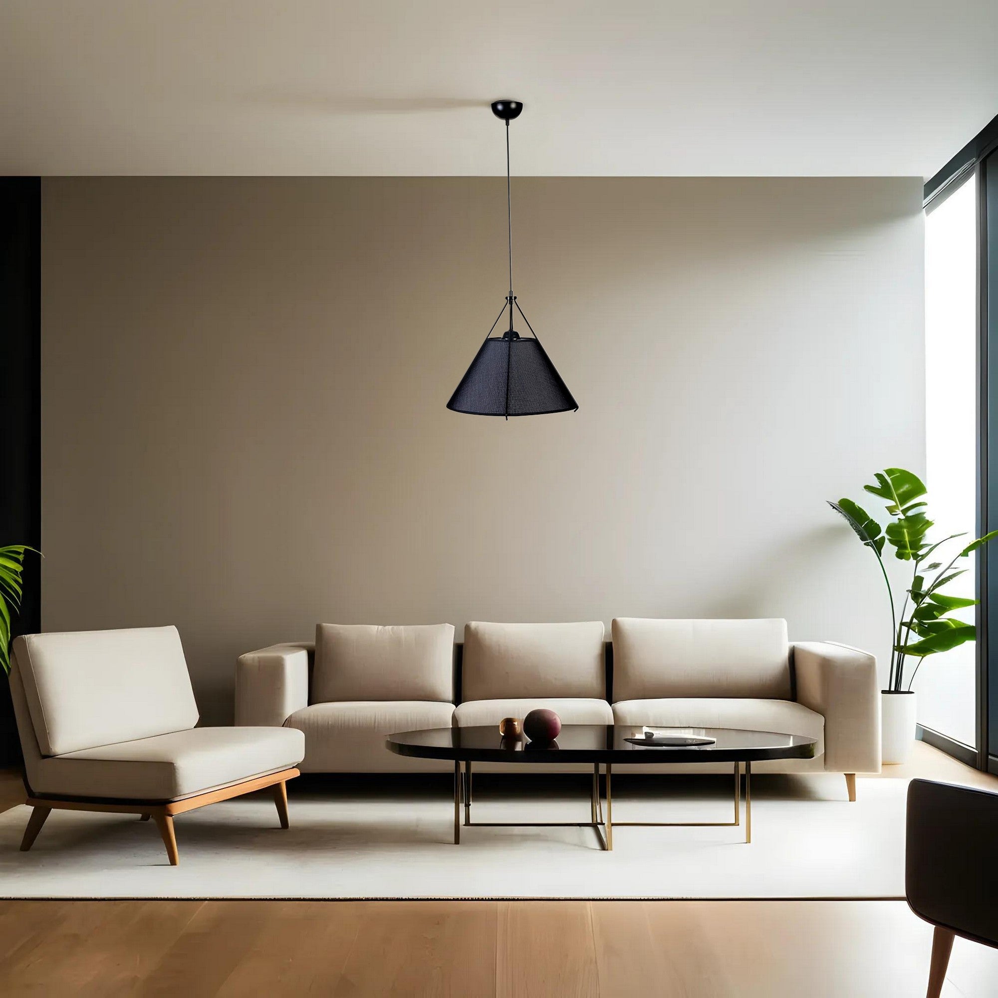 Candeeiro de Teto – 40 cm – Preto – Metal