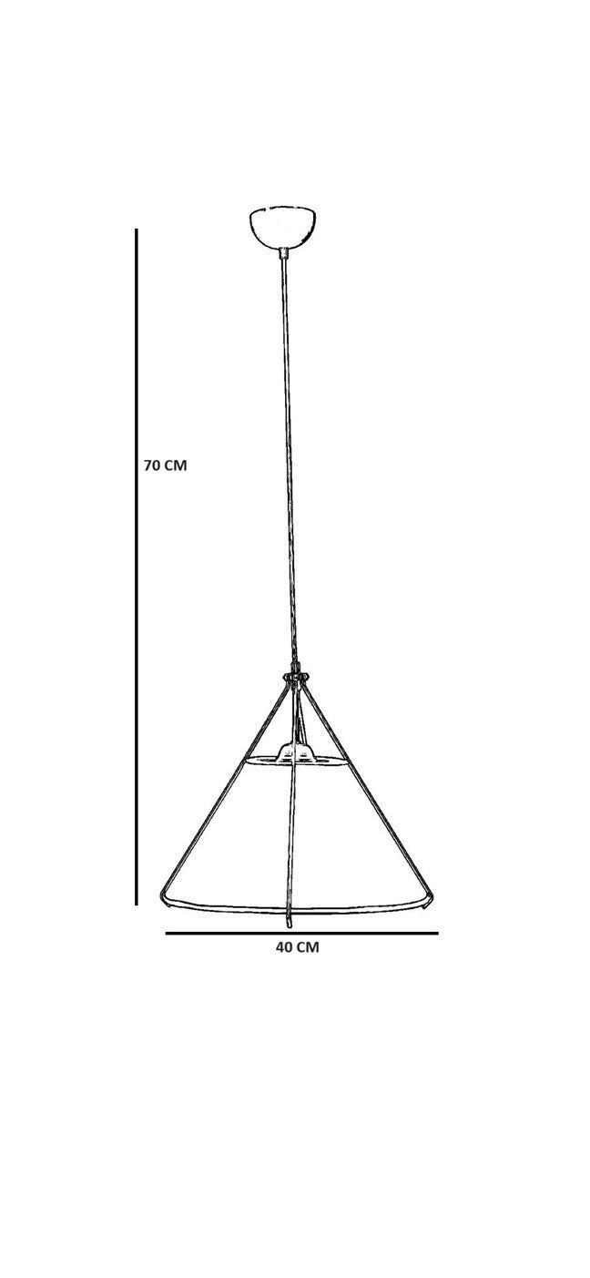 Candeeiro de Teto – 40 cm – Preto – Metal