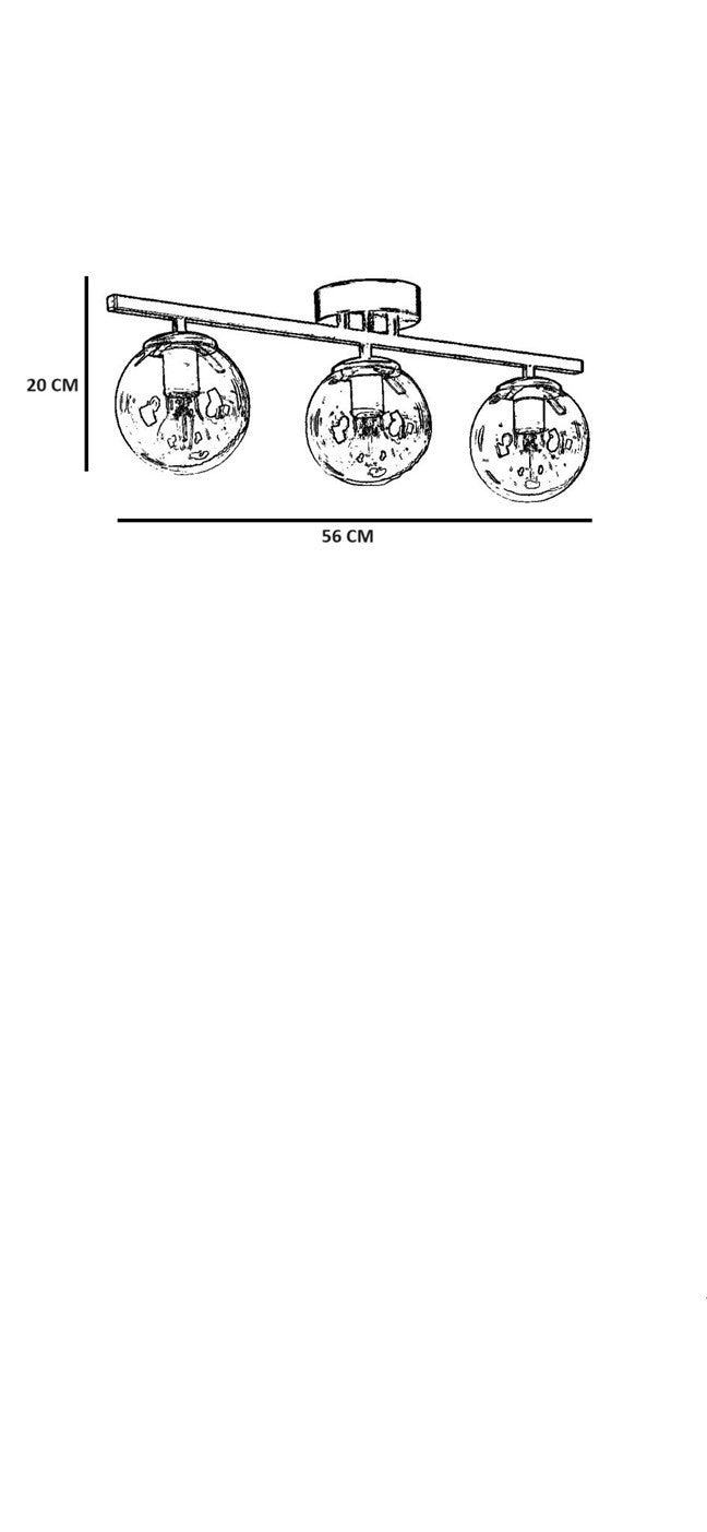 Candeeiro de Teto – 15 cm diâmetro – Preto e Fumê – Corpo metálico com tampa de vidro