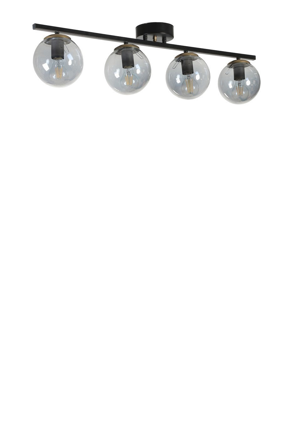 Candeeiro de Teto – 75 cm – Preto e Fumaça – Metal e Vidro