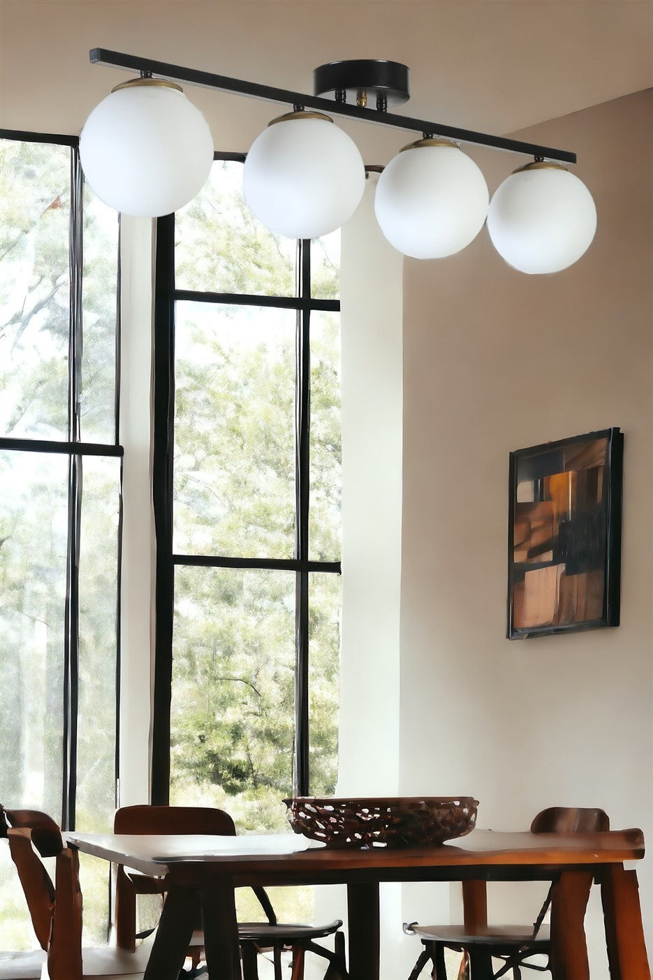 Candeeiro de Teto – 15 cm – Preto e Branco – Metal