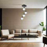 Candeeiro de Teto – 30 cm – Preto e Branco – Metal e Vidro