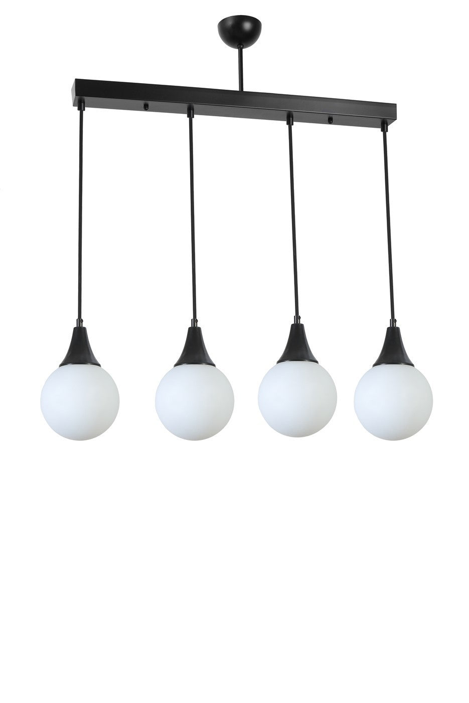 Candeeiro de Teto – 65 cm – Preto e Branco – Metálico