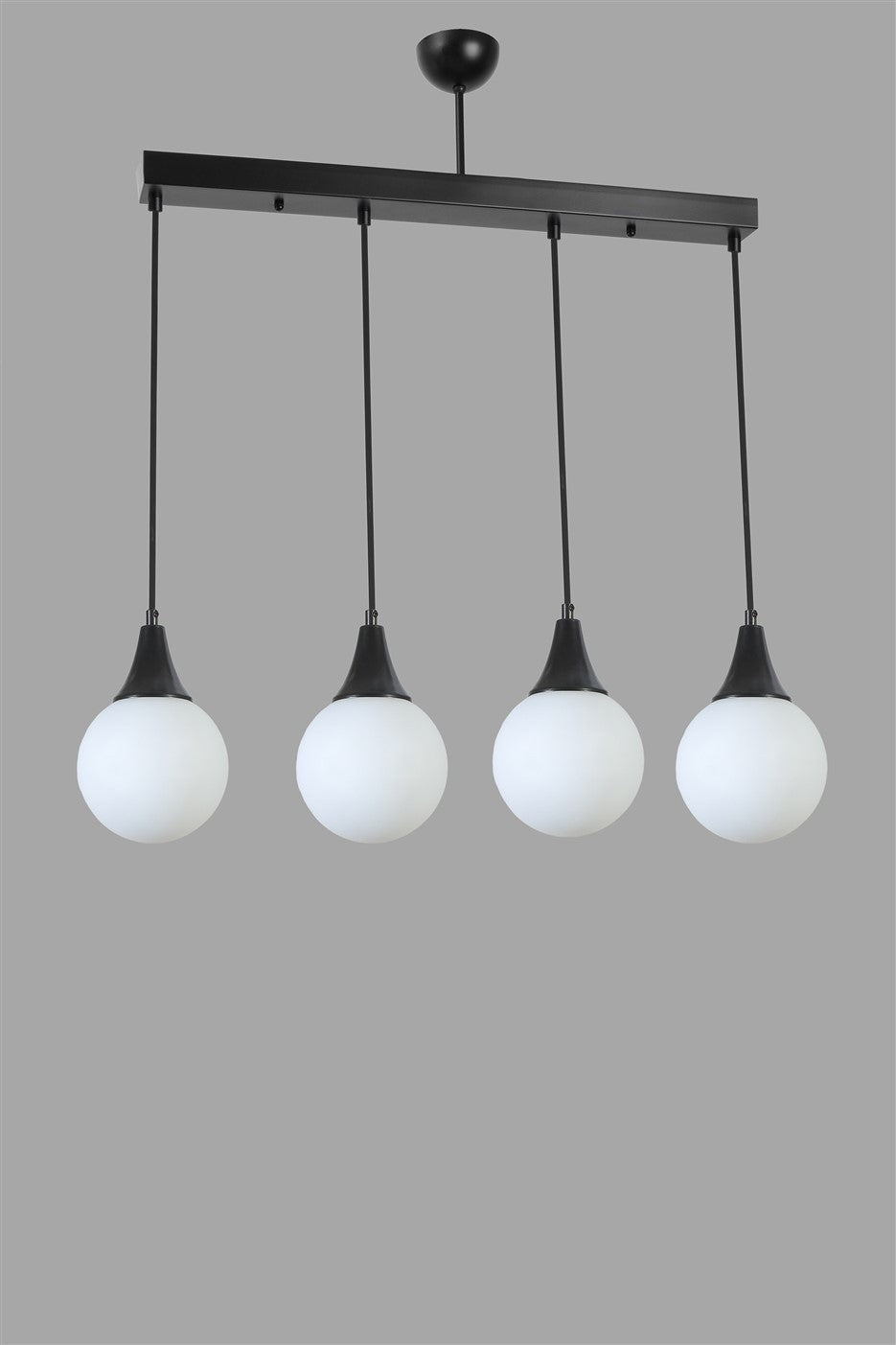 Candeeiro de Teto – 65 cm – Preto e Branco – Metálico